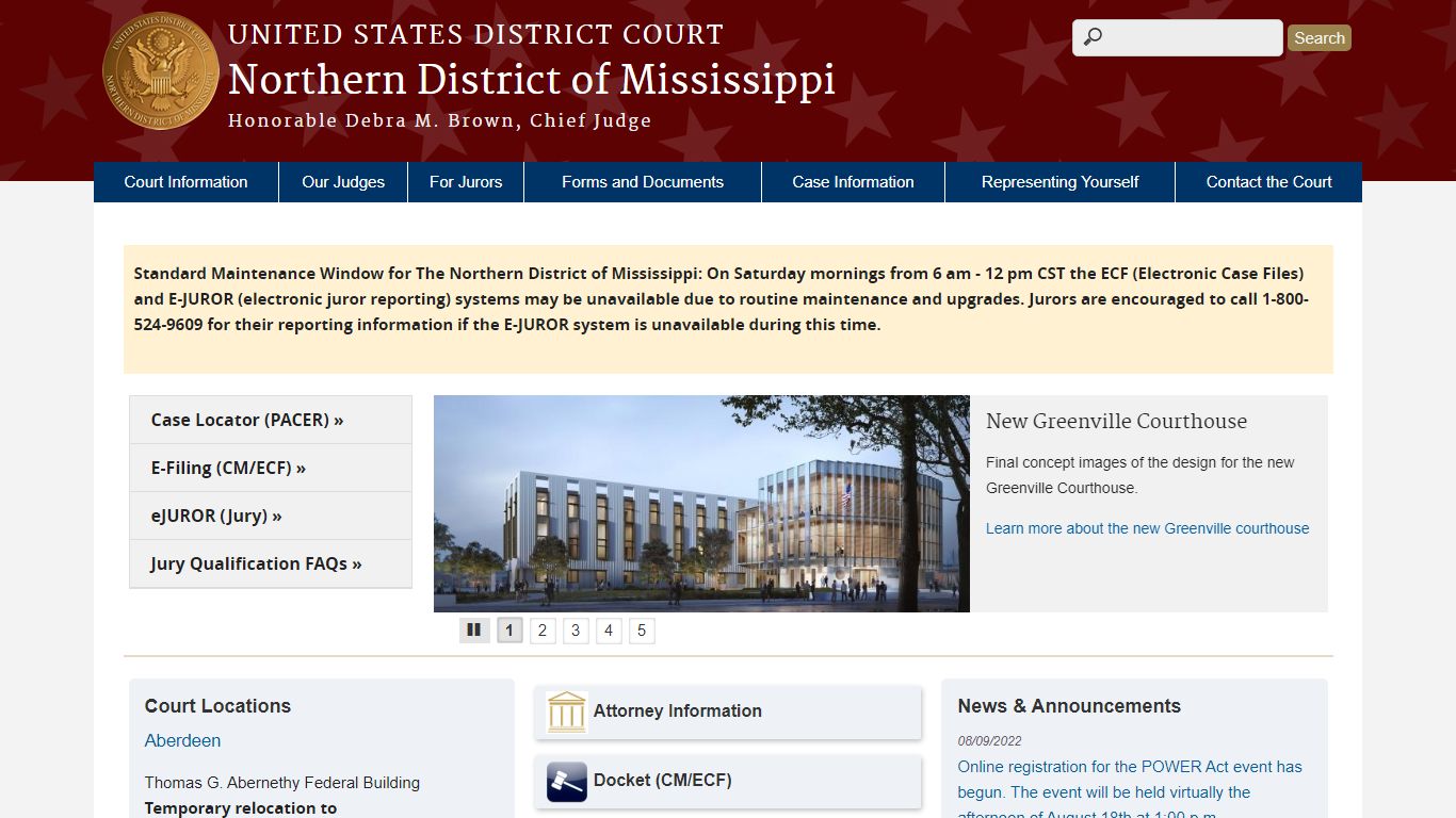 Northern District of Mississippi | United States District Court